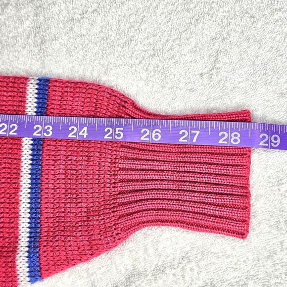 Slalom Vintage 80's Hot Pink Nordic Snowflake Design Turtleneck Knit Ski Sweater - Picture 10 of 10